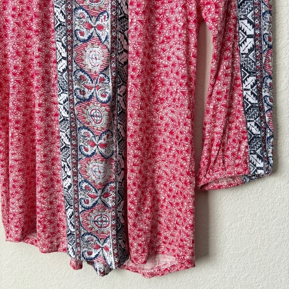Lucky Brand Boho Print Peasant Top - Picture 5 of 9